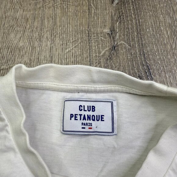 Club Petanque Paris Mens White Karaoke Club Graphic Crew Neck T-Shirt Size XS - Picture 4 of 10
